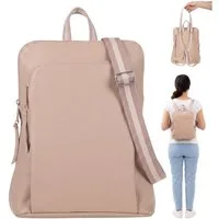 Alessandro Salvatore Cityrucksack Rucksack Leder Damen klein Echtleder Tasche, Damenrucksack small Handtasche Freizeitrucksack Rom 12979 + Etui