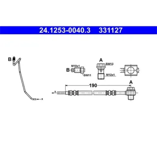 ATE Bremsschlauch hinten rechts am Sattel Audi A6 Skoda Superb VW Passat