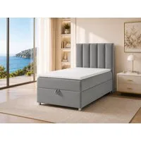 Best for Home Boxspringbett Trinity K10 SINGLE mit Bettkasten & Bonellfederkern, Komfort Topper H3 (Einzelbett, Polsterbett gepolstertes Kopfteil, Jugendbett, Kinderbett versch. Größen, 1-St., 70x200 80x200 90x200 100x200 cm), Stauraum unter dem Bett