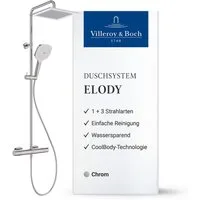 Villeroy & Boch Duschsystem Elody, Wasser- & Energiesparend, CoolBody-Technologie, Variable Strahlarten