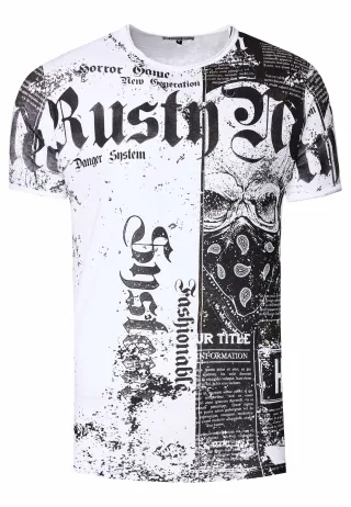T-Shirt mit American-Skull Westside-Gang-Banger Print