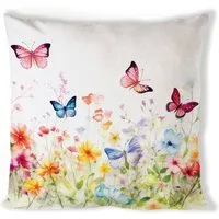 Ambiente® Dekokissen Butterflies in field, Dekokissen Kissenbezüge ohne Füllung Baumwolle 40x40 cm