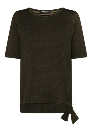 FRANK WALDER - T-Shirt NOS mit Bindebanddetail khaki - Gr. - 42