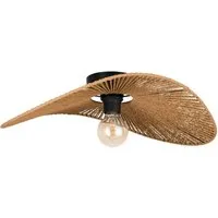 EGLO Deckenleuchte Siruela Deckenlampe, Wohnzimmerlampe, Papier und Metall, E27, Lampe, ohne Leuchtmittel, Wand-/Deckenleuchte - L56 x B40 x H16 cm - schwarz - 1X42W exkl.