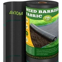 OUNUO Unkrautvlies 90g/m² Unkrautvlies Gartenvlies Unkrautfolie 4m breit