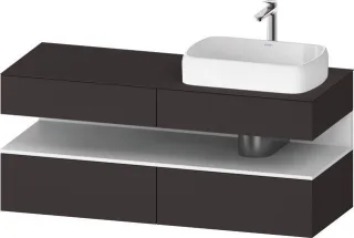 Duravit Qatego Konsolenwaschtischunterbau wandhängend Graphit Supermatt 1400x550x600 mm - QA47660188 QA4766018800010