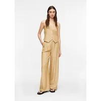 comma Chinos Hose Bundfaltenhose aus Leinenmix