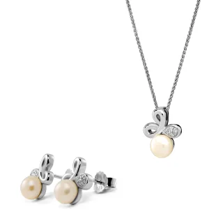 Orphelia 'Elisabeth' Damen 925 Sterling Silber Set: Kettenanhänger + Ohrringe - Silber SET-7511