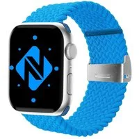 Nalia Smartwatch-Armband Apple Watch 38mm/40/41/42(Serie 10/11), Flecht-Stoff Uhr Ersatzband / Metall-Schließe / Stufenlos verstellbar