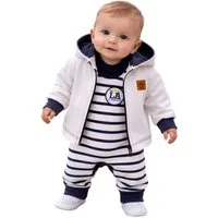 La Bortini Erstausstattungspaket Baby Anzug Strampler Jacke Langarmshirt 3tlg neutral (Erstlingsset für Jungen und Mädchen) Set für Neugeborene, unisex, 50 56 62 68 74 80