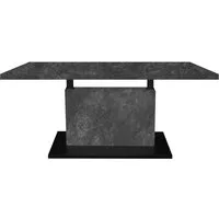 Mäusbacher Couchtisch höhenverstellbar, keramik optik grau / schwarz - 120x49/68x70 (BxHxT)