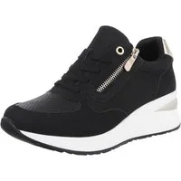 Ital-Design Damen Low-Top Freizeit Sneaker (88671821) Keilabsatz/Wedge Sneakers Low in Schwarz