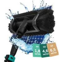VONROC Reinigungsbürste Teleskop Waschbürste mit Teleskopstiel, Reinigung für Fenster, Terrassendach, Solaranlage, (Packung), Integrierter Wasserschlauch, Stufenlos verstellbar