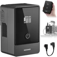 Neewer PS099F Mini V Mount Akku, 6800mAh Kamera-Akku, Zweiwege Schnellladung Kamera-Akku, 100W USB C PD 3.0, 6 Anschlüsse/OLED für Videokamera