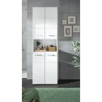 xonox.home Hochschrank Hochschrank breit Ice, weiß / weiß Hochglanz (1-St) Badmöbel, Einzelltyp