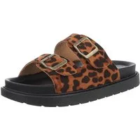 Ital-Design Moderne Damen-Sandalen mit Schnallen für Freizeit Plateausandaletten (88828316) Flach Pantoletten in Braun