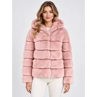 Passioni Fellimitatjacke Faux Fur Jacke mit Kapuze