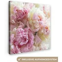 OneMillionCanvasses® Leinwandbild Vintage - Blumen - Rosen - Natur, Fotodruck (1 St), Wandbild, Deko Schlafzimmer Wohnzimmer Flur 20x20 cm