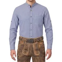 German Wear Trachtenhemd GW120x-SK Trachtenhemd mit Stehkragen für Trachtenlederhosen kariert