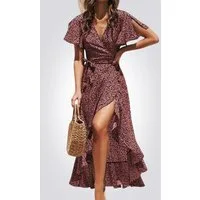 Cupshe Druckkleid Langer Rock mit Taillenbinde