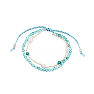 Luxenter-Armband, Athat aus Metalllegierung und Amazonit, 18K vergoldet