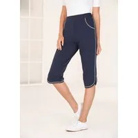 GOLDNER Stoffhose Stilvolle Sommerhose mit Schlupfbund Edle Baumwollhose mit Paspelierung, Eingriffstaschen, knieumspielend