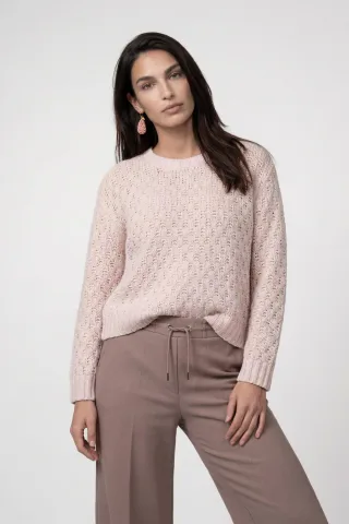 monari - Strickpullover mit Ajour-Struktur rosewater - Gr. - 36