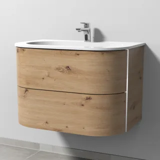 Sanipa 4balance Keramik-Set mit 2 Auszügen, Eiche Natural-Touch, DL40285 DL40285