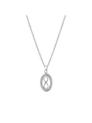 Zeeme Silber Halskette Silber 925 rhodiniert mit Unendlichkeits-Symbol