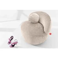 KONSIMO® Cocktailsessel NELUM Modern Sessel, organische Form, mit dekorativem Rundkissen, Chenille-Stoff, hergestellt in der EU