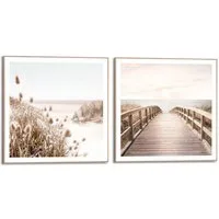 Reinders! Poster Strand, Wohnzimmer - Gras - Meer - Sommer - Beige - MDF - Strand - 50x50 cm