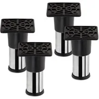 SO-TECH® Möbelfuß 4er Set Möbelfüße ALFA Ø 25 mm Höhe: 70-150 mm Chrom poliert, höhenverstellbar