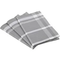 ROSS Geschirrtuch Exclusiv, (Set, 3-tlg), Blockkaro, 50% Baumwolle, 50% Leinen, 50x70 cm