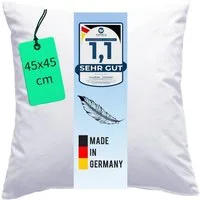Luxusfeder Kissenfüllung Daunenkissen 45x45 cm Daunenfüllung Sofakissen Füllkissen, Made in Germany