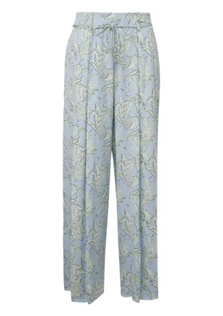 s.Oliver BLACK LABEL - Wide-Leg-Hose mit frontseitigen Plisseefalten blau - Gr. - 40