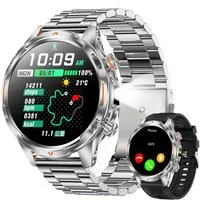 ANYSUN Smartwatch Herren,Sportuhr mit LED Taschenlampe & Kompass, Smartwatch (1,7 Zoll) IP68 Wasserdicht,100+ Sportmodi,mit Bluetooth,Fitness Tracker, Puls-SpO2-Schlaf-Monitor,Schrittzähler,2 Armbändern,für Android iOS