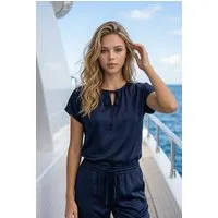 Zuckerwatte Satinbluse 25289 mit V-Ausschnitt, SILK TOUCH
