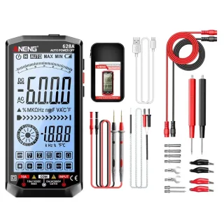 ANENG 628A Multimeter Tester 6000 Count True RMS Digital Rechargeable AC DC Voltage Current Capacitance Resistance NCV A
