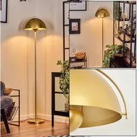 hofstein Stehlampe Stehlampe aus Metall in Goldfarben mit Fußschalter, ohne Leuchtmittel, Leuchte im Retro/Vintage-Design (31,5 cm), Höhe 147 cm, E27