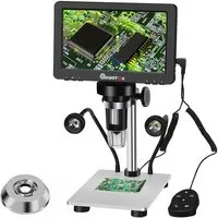 Insma Digitalmikroskop (7 Zoll 12MP 1200X 1080P HD mit Reflektorabdeckung, LED-Licht, Fokus)