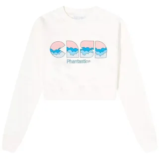 Casablanca Casa Clouds Siebdruck-sweatshirt, Kurz Geschnitten, Weiß