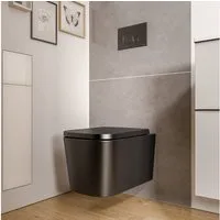 Bernstein Tiefspül-WC LAVOA, Wandmontage, Abgang Waagerecht, Modernes eckiges Design