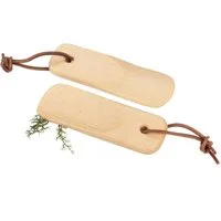 Holz Frank Schuhlöffel Kompakter Schuhlöffel 12 cm aus geöltem Buchenholz mit Lederband