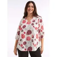 Sheego Klassische Bluse Tunika 3/4-Arm