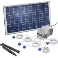 esotec Teichbelüfter 25/600 BelüfterpumpenSet 5x120l/h 5x3m Schlauch 25Wp Solarmodul 101076, 600 l/h, (Komplettset)