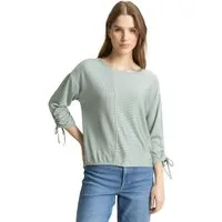 TOM TAILOR Denim 3/4-Arm-Shirt in feiner Rippoptik