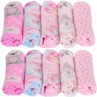 La Bortini Stoffwindeln 10er Pack Spucktücher Baby Mullwindeln Schmusetücher Mulltücher (Babytücher Paket, 10 Stück, für Neugeborene), aus reiner Baumwolle, große Packung