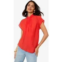 Friends Like These Satinbluse Friends Like These Satinbluse mit gedrehtem Kragen (1-tlg)