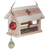 relaxdays Vogelhaus Vogelfutterhaus aus Naturholz