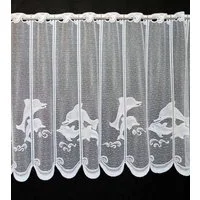 Gardinen Kranzusch Scheibengardine Delfin (1 St), Stangendurchzug, transparent, Stablöcher,transparent,verschiedene Höhen, Breiten, Farben